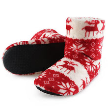 Load image into Gallery viewer, Home Slippers Women Winter Floor Shoes Christmas Elk Indoor Socks Shoes Warm Fur Slides Plush Slippers Socks For Women Fuzzy Womens Slipper Booties