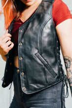 Load image into Gallery viewer, Honey Badger Women's Motorcycle Leather Vest