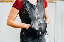 Load image into Gallery viewer, Honey Badger Women's Motorcycle Leather Vest