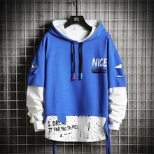 Load image into Gallery viewer, Hooded Sweatshirts Mens Letter Print Hoodies Streetwear Hip Hop Pullover Hoodie Men's Hooded Sweatshirt Men's Contrast Color Patchwork Hooded Sweatshirt Long Sleeve Pocket Jacket