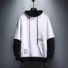 Load image into Gallery viewer, Hooded Sweatshirts Mens Letter Print Hoodies Streetwear Hip Hop Pullover Hoodie Men's Hooded Sweatshirt Men's Contrast Color Patchwork Hooded Sweatshirt Long Sleeve Pocket Jacket