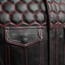Load image into Gallery viewer, Hornet Perforated Men's Club Style Leather Vest