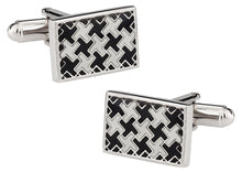Load image into Gallery viewer, Houndstooth Silver Cufflinks