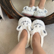 Load image into Gallery viewer, House Slipper Women Winter Non Skid Indoor Fur Cotton Warm Plush Home Fluffy Mouse Ears Memory Foam House Slippers Cozy Cute Animal Home Slipper For Women