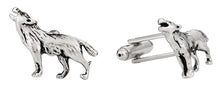 Load image into Gallery viewer, Howling Wolf Silver Cufflinks