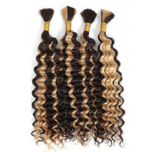 Load image into Gallery viewer, Human Hair 20" Braiding Bundle - Deep Wave Highlight P4/27 for Gorgeous Styles