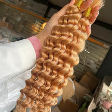Load image into Gallery viewer, Human Hair 20" Braiding Bundle - Deep Wave Highlight P4/27 for Gorgeous Styles