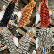 Load image into Gallery viewer, Human Hair 20" Braiding Bundle - Deep Wave Highlight P4/27 for Gorgeous Styles