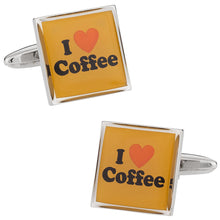 Load image into Gallery viewer, I Love Coffee Cufflinks