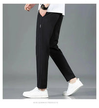 Load image into Gallery viewer, Ice Silk Men's Pants 2025 Summer New Black Gray Thin Business Casual Pants Outdoor Elastic Breathable Straight Leg Sweatpants