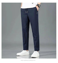 Load image into Gallery viewer, Ice Silk Men's Pants 2025 Summer New Black Gray Thin Business Casual Pants Outdoor Elastic Breathable Straight Leg Sweatpants