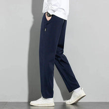 Load image into Gallery viewer, Ice Silk Men's Pants 2025 Summer New Black Gray Thin Business Casual Pants Outdoor Elastic Breathable Straight Leg Sweatpants