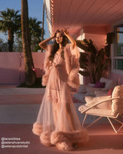 Load image into Gallery viewer, 2-Layer Thick Feather Tulle Robe Set โ Luxury Photoshoot / Holiday Glam Gown (Multi-Color)