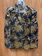 Load image into Gallery viewer, Luxury Black/Gold Floral 2-Piece Modern Fit Suit