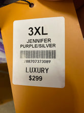 Load image into Gallery viewer, Luxury Purple/Silver Floral 2-Piece Modern Fit Suit