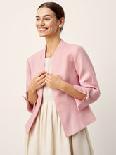 Load image into Gallery viewer, 100% Linen Bow Cuff Stand Collar Jacket FINOLA