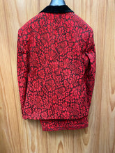 Load image into Gallery viewer, Alberto Nardoni Red/Black Lace Print 2-Piece Slim Fit Suit