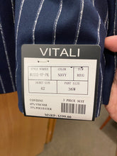Load image into Gallery viewer, Vitali M1532-NP-PK Navy Stripe 3-Piece Modern Fit Suit