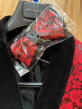 Load image into Gallery viewer, Alberto Nardoni Red/Black Lace Print 2-Piece Slim Fit Suit