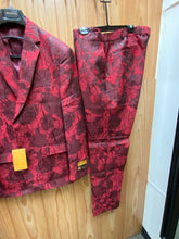 Load image into Gallery viewer, Alberto Nardoni Burgundy Floral 2-Piece Slim Fit Suit