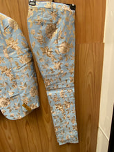 Load image into Gallery viewer, Luxury Sky Blue/Gold Floral 2-Piece Modern Fit Suit