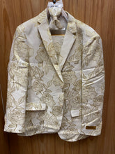 Load image into Gallery viewer, Luxury Ivory/Gold Floral 2-Piece Modern Fit Suit