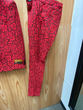 Load image into Gallery viewer, Alberto Nardoni Red/Black Lace Print 2-Piece Slim Fit Suit