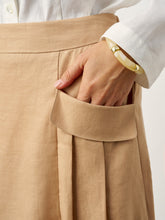 Load image into Gallery viewer, 100% Linen Flap Pocket A-Line Skirt IANTHE