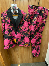 Load image into Gallery viewer, Luxury Fuchsia/Black Floral 2-Piece Modern Fit Suit