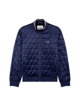 Load image into Gallery viewer, Redi Quilted Velour Bomber Jacket- Maritime Blue