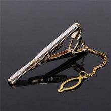 Load image into Gallery viewer, Impeccable Luxury Men's Metal Necktie Bar Formal Dress Shirt Classic Wear Neck Tie Clip With Chain Gold Color Clip Unique Shirt Business Tie Clip Wedding Ceremony Tie Clips Party Fashion Smooth Clasp Pin Father's Day Gifts