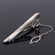 Load image into Gallery viewer, Impeccable Luxury Men's Metal Necktie Bar Formal Dress Shirt Classic Wear Neck Tie Clip With Chain Gold Color Clip Unique Shirt Business Tie Clip Wedding Ceremony Tie Clips Party Fashion Smooth Clasp Pin Father's Day Gifts