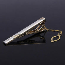 Load image into Gallery viewer, Impeccable Luxury Men's Metal Necktie Bar Formal Dress Shirt Classic Wear Neck Tie Clip With Chain Gold Color Clip Unique Shirt Business Tie Clip Wedding Ceremony Tie Clips Party Fashion Smooth Clasp Pin Father's Day Gifts