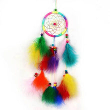 Load image into Gallery viewer, Indian Style Dreamcatcher Handmade Wind Chimes Hanging Pendant Dream Catcher For Bedroom Home Wall Art Hangings Decorations Feather Flowers Dream Catchers For Girls Kids Nursery Bedroom Wall Decor Festival Gift
