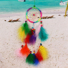 Load image into Gallery viewer, Indian Style Dreamcatcher Handmade Wind Chimes Hanging Pendant Dream Catcher For Bedroom Home Wall Art Hangings Decorations Feather Flowers Dream Catchers For Girls Kids Nursery Bedroom Wall Decor Festival Gift
