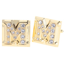 Load image into Gallery viewer, Vittorio Vico Rhinestone Initial Cufflinks: A to Z