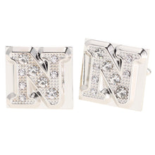 Load image into Gallery viewer, Vittorio Vico Rhinestone Initial Cufflinks: A to Z