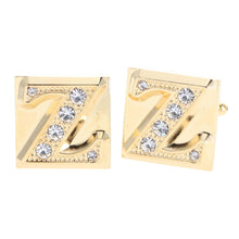 Load image into Gallery viewer, Vittorio Vico Rhinestone Initial Cufflinks: A to Z