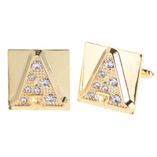 Load image into Gallery viewer, Vittorio Vico Rhinestone Initial Cufflinks: A to Z