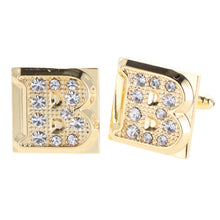 Load image into Gallery viewer, Vittorio Vico Rhinestone Initial Cufflinks: A to Z
