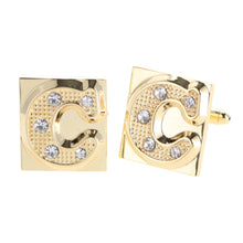 Load image into Gallery viewer, Vittorio Vico Rhinestone Initial Cufflinks: A to Z