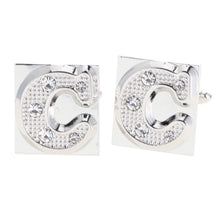Load image into Gallery viewer, Vittorio Vico Rhinestone Initial Cufflinks: A to Z