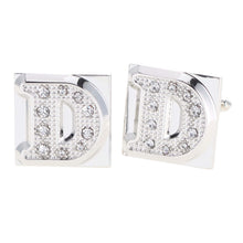 Load image into Gallery viewer, Vittorio Vico Rhinestone Initial Cufflinks: A to Z