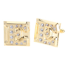 Load image into Gallery viewer, Vittorio Vico Rhinestone Initial Cufflinks: A to Z