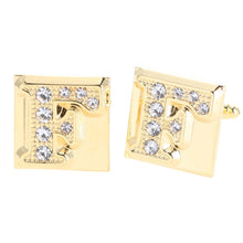 Load image into Gallery viewer, Vittorio Vico Rhinestone Initial Cufflinks: A to Z
