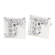 Load image into Gallery viewer, Vittorio Vico Rhinestone Initial Cufflinks: A to Z
