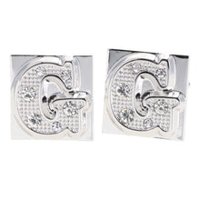 Load image into Gallery viewer, Vittorio Vico Rhinestone Initial Cufflinks: A to Z