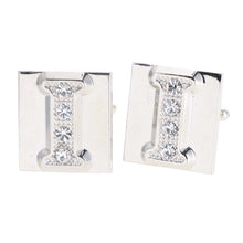 Load image into Gallery viewer, Vittorio Vico Rhinestone Initial Cufflinks: A to Z