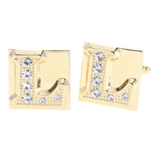 Load image into Gallery viewer, Vittorio Vico Rhinestone Initial Cufflinks: A to Z