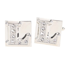 Load image into Gallery viewer, Vittorio Vico Rhinestone Initial Cufflinks: A to Z